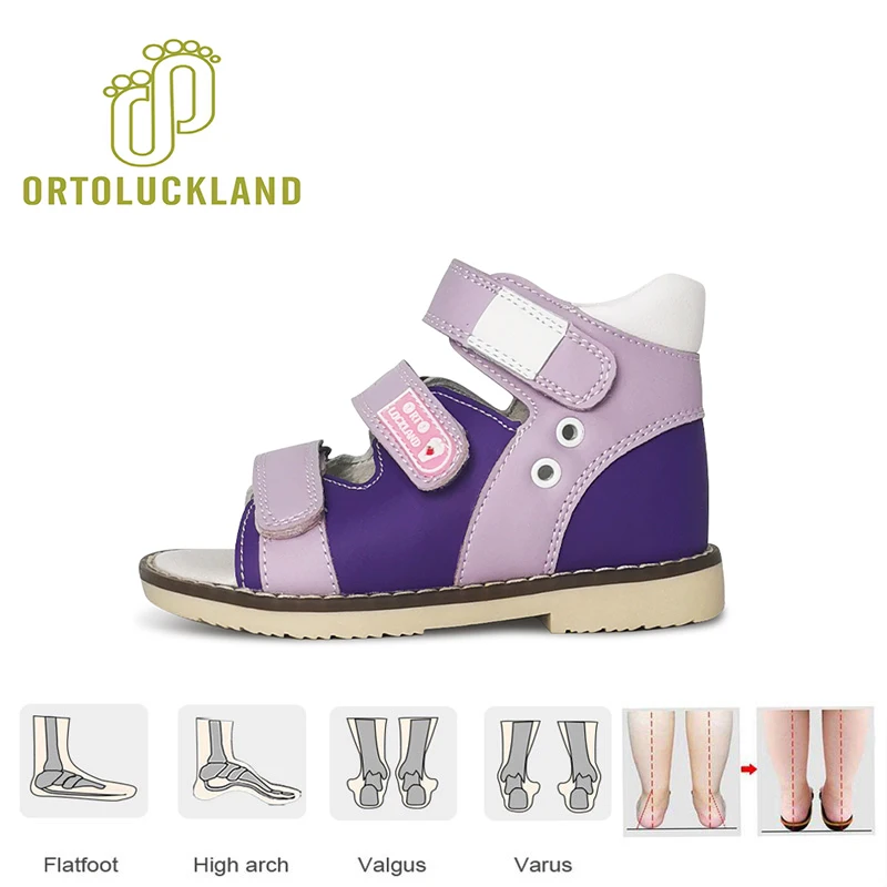 Ortoluckland Baby Purple Sandals Children Orthopedic Shoes For Kid Summer Toddler Boys Girls Arch Support Footwear Size20 To33