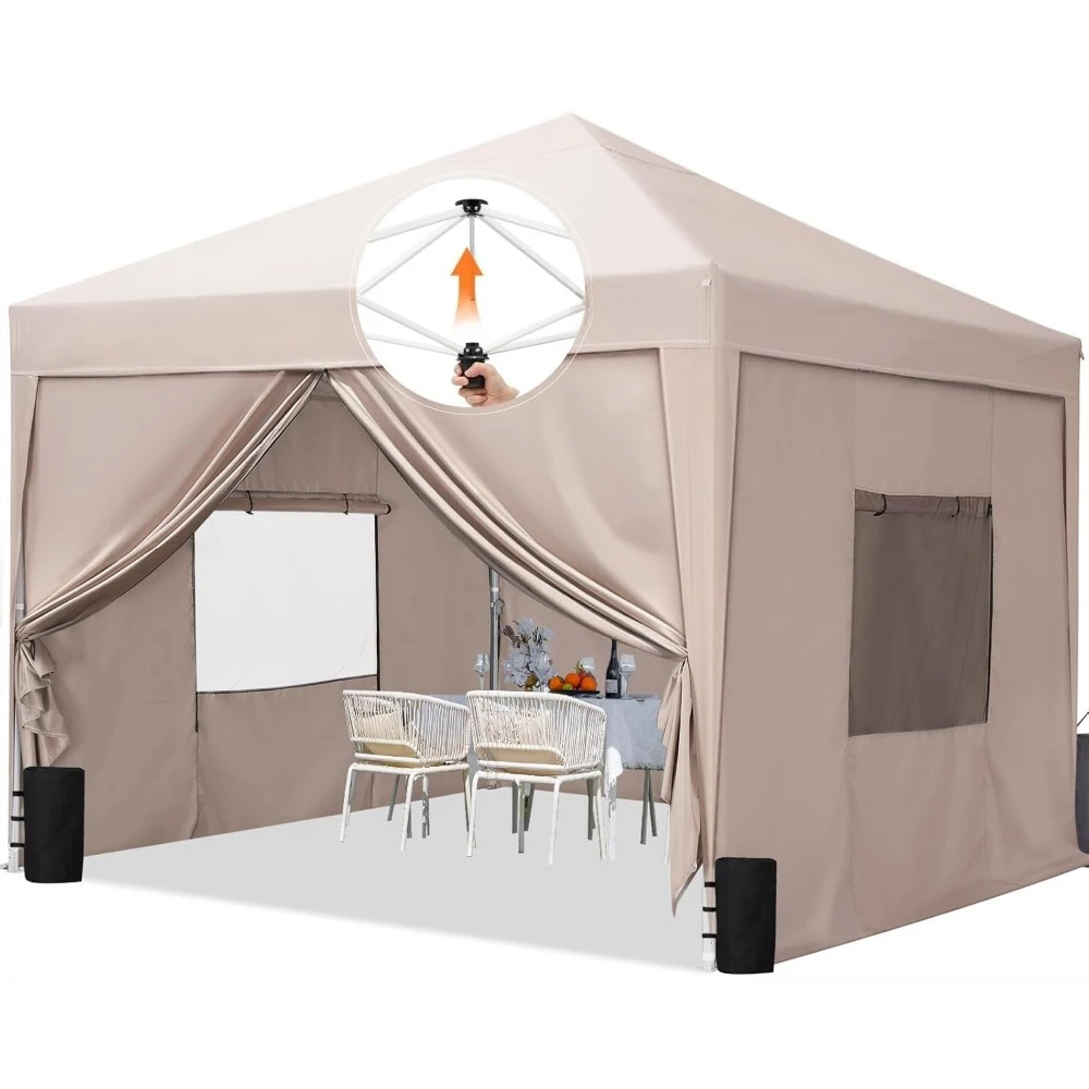 

Privacy 10x10 Pop up Canopy Tent with Sidewalls and Roll-up Ventilated Windows, One Person Easy Setup, Outdoor, Customized