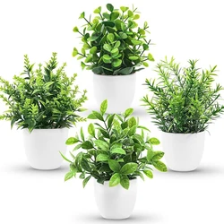 Artificial Bonsai Green Fake Plant Eucalyptus Leaf Potted Ornaments Artificial Plants for Indoor Bedroom Home Garden Decoration