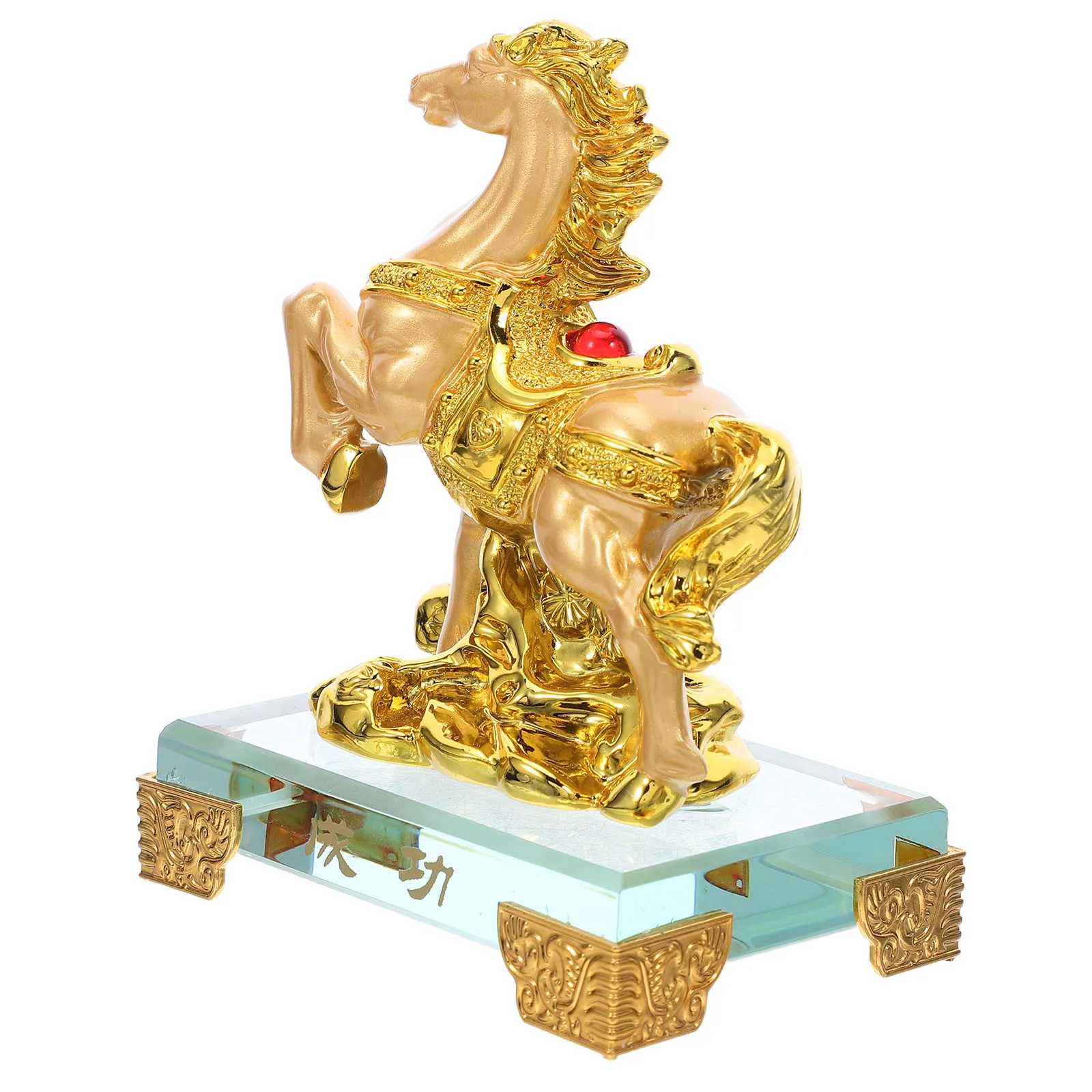 

Office Decor Feng Shui Statue Desktop Ornament Sculpture Resin Horse Figurine Goat Monkey Zodiac Golden Animal