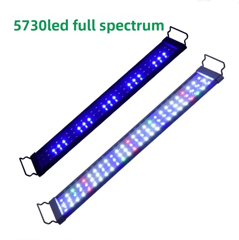 

Fish Tank Light LED Aquarium Strip Light With Extendable Brackets 12"-48" Seawater Coral Fixture Stimulate Sunlight Moonlight