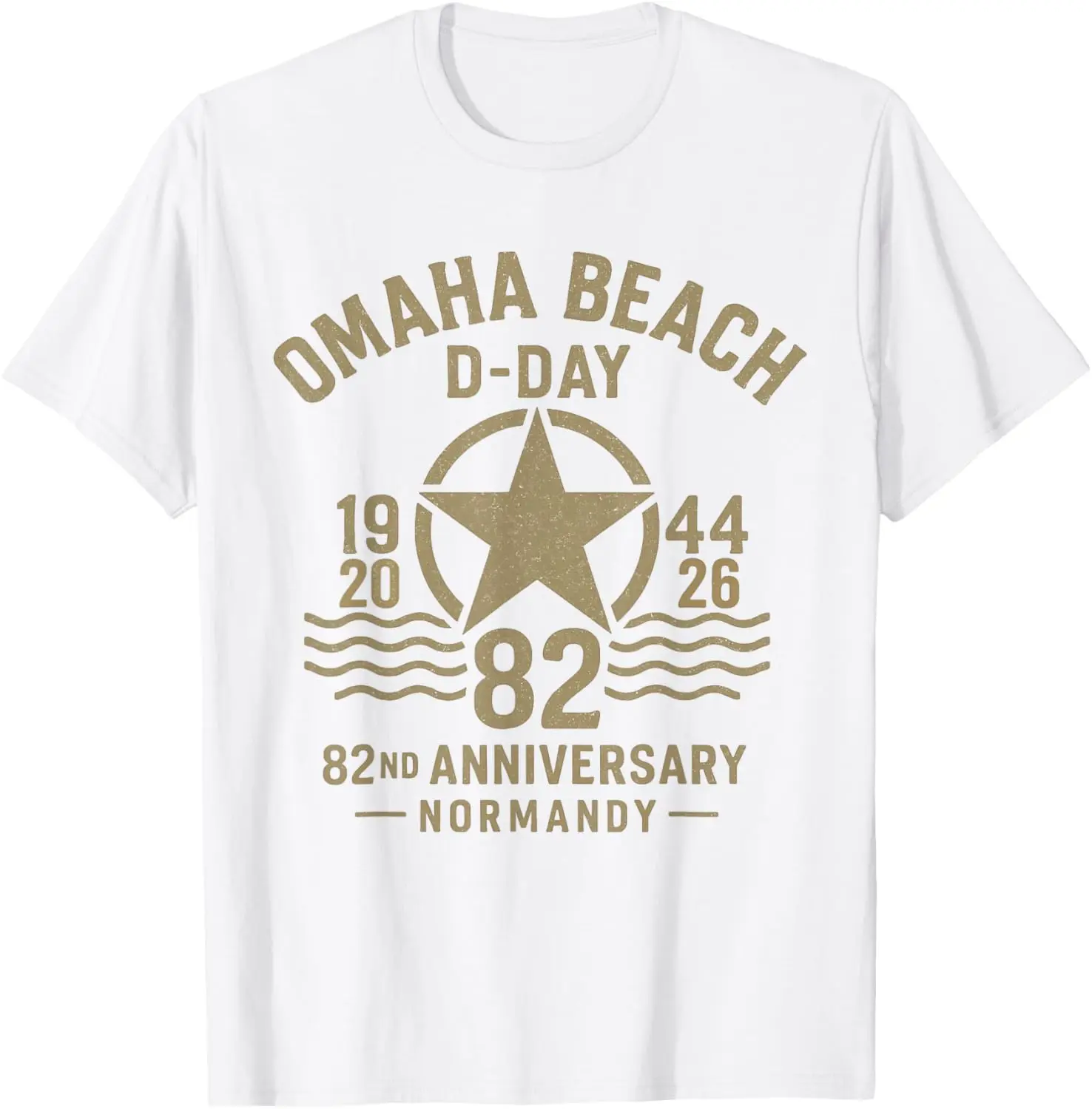 D-Day 82nd Anniversary 2026 Normandy D-Day Omaha Beach 1944 T-Shirt Men's Cotton T-shirts Summer Short Sleeve Streetwear view 6