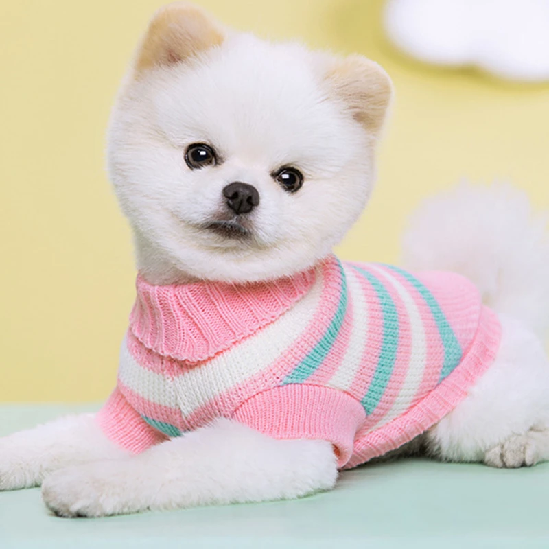 Pet Clothing Multi-color Wool Knitted Cat Clothes Two-legged Multi-color Lapel Casual Pet Sweater Luxury Dog Clothes Pet Clothes