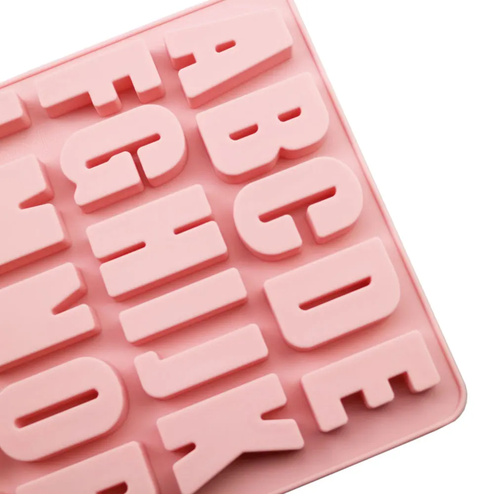 JCD 26 English Alphabet Silicone Mold A-Z Large Letters Chocolate Candy Cake Birthday Party Cake Decoration Baking Tools