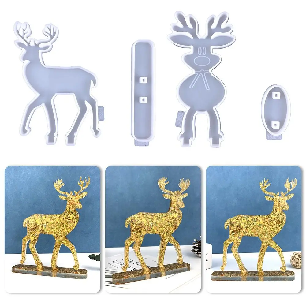 

Household Xmas Decorations Desktop Ornament Christmas Deer Christmas Elk Silicone Mold Resin Molds Casting Mould