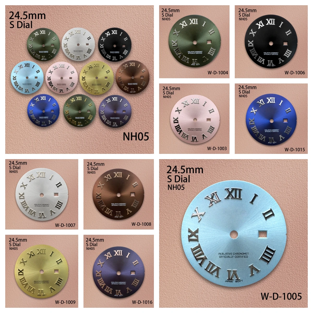 

24.5 mm S Logo Roman Numeral Dial Suitable For NH05 Movement High-Quality Watch Modification Accessories