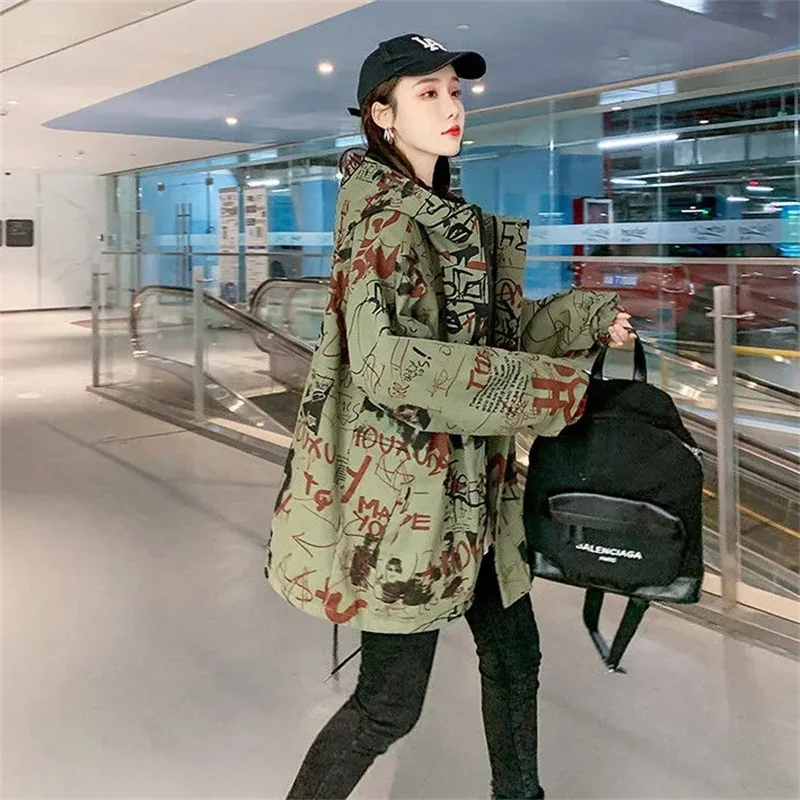 2024 Women Loose Fit Work Clothes Coat Ladies Large Size 4XL Hooded Baseball Jacket Spring Autumn Female Medium Long Styles Tops