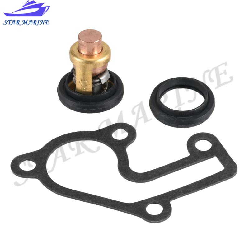 Thermostat w/Gasket 6E5-12411-20 50℃ 122℉ For Yamaha Outboard 9.9 15 HP 9.9MSH 15MSH 682-12414-A1 6E5-12411