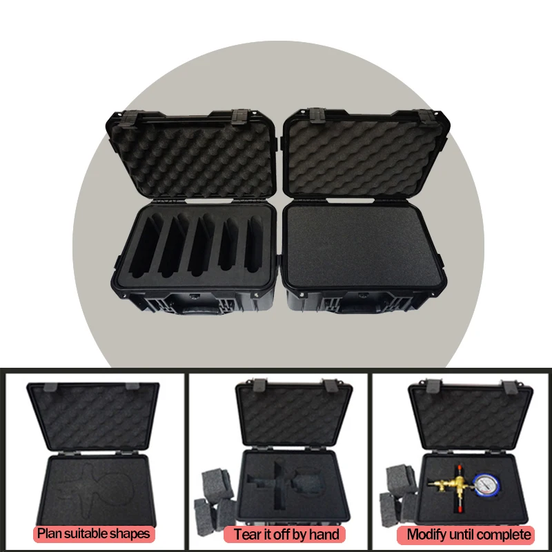 Waterproof Hard Carry Case Bag Tool Case with Sponge Storage Box Suitcase Precision Instrument Safety Tool Box Hardware Toolbox