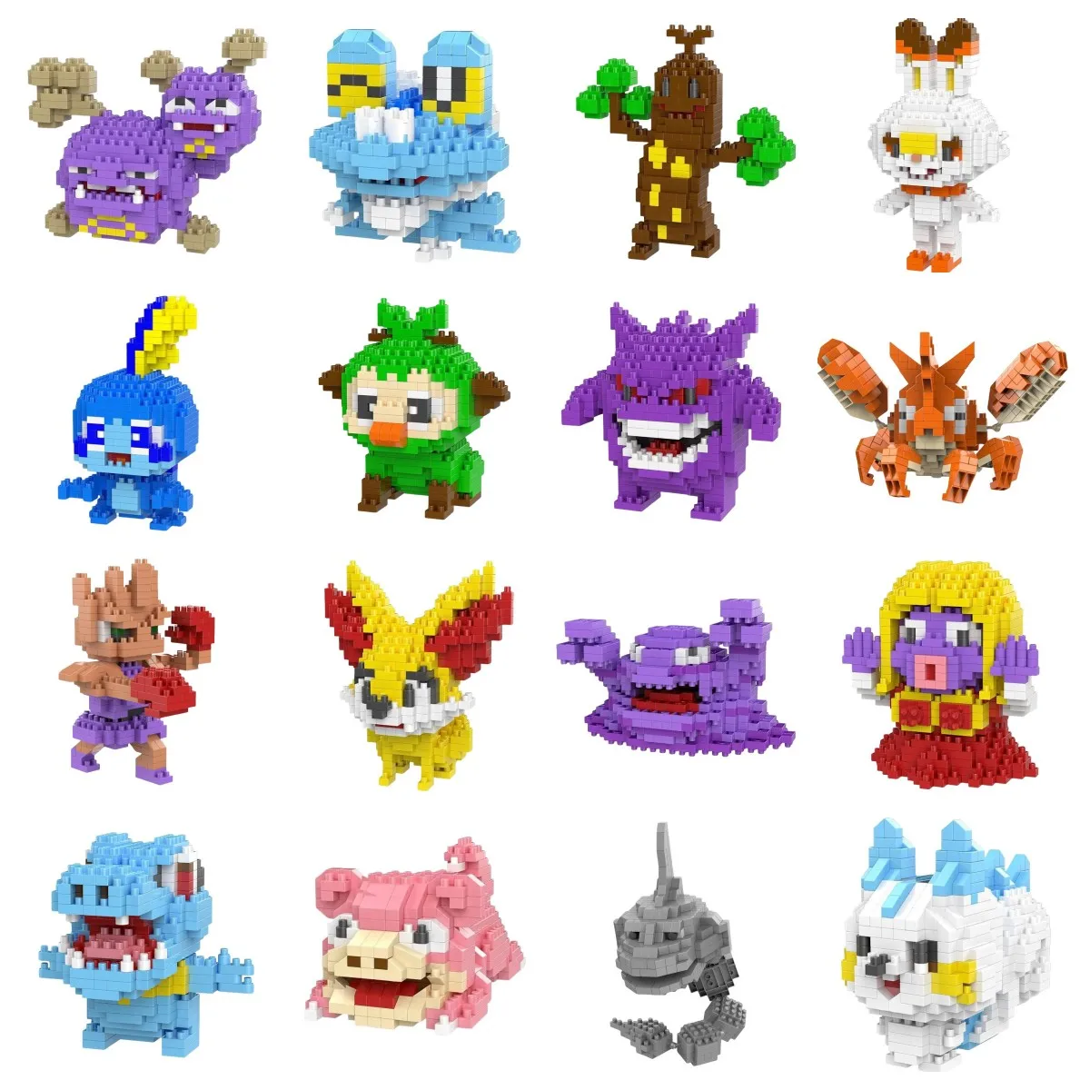 Pokemon 75 Style Pokemon Blocks Building Blocks Kawaii Cartoon Picachu Animal Mini Model Education Game Graphics Pokemon Toys