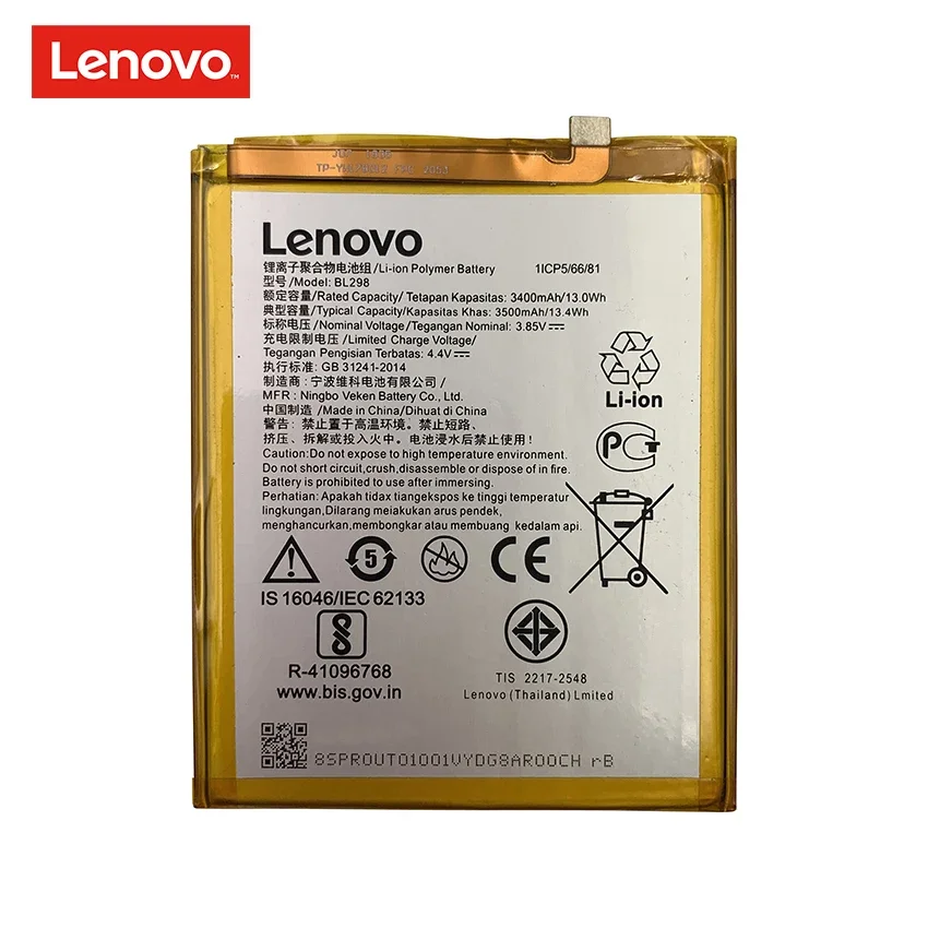 100% Original 3500mAh BL298 Battery For Lenovo S5Pro S5 Pro GT L58041 L58091 BL 298 Replacement Phone Batteries Bateria