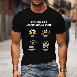 Drink Beer Classic Tops Men Things I Do in My Spare Time Fashion T-shirt Beer Lover Essential Short Sleeve Tshirt Summer Clothes