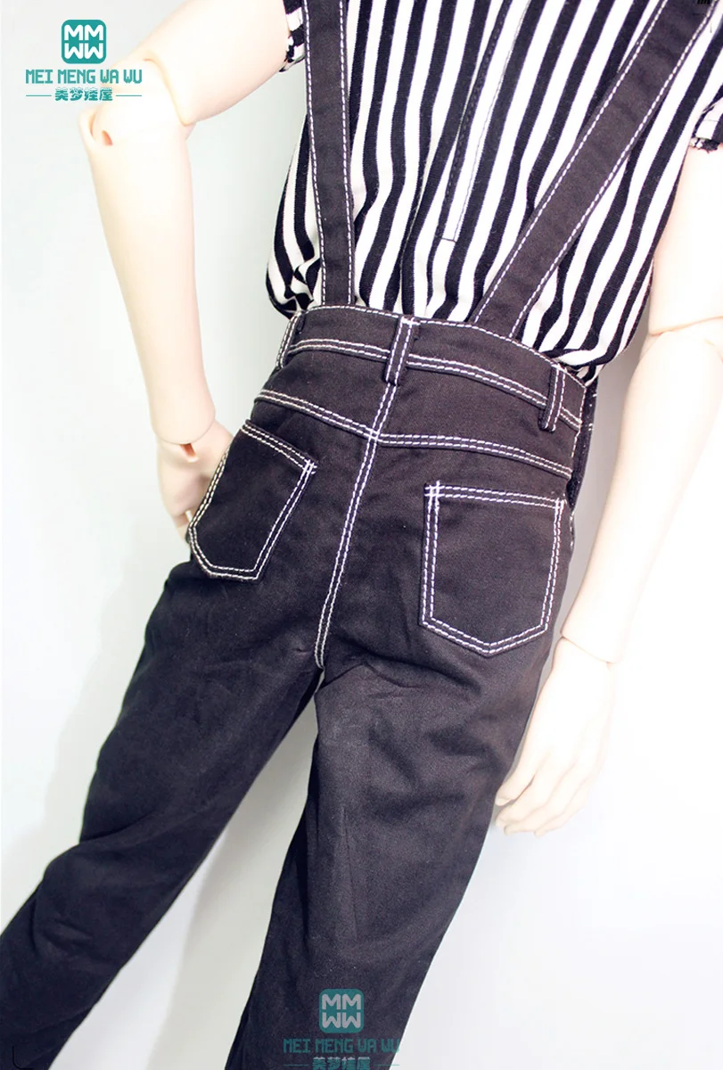 Pasuje do ubrań BJD 68-70 cm SD17 POPO68 Wujek 1/3 Modne dżinsowe spodnie na szelkach