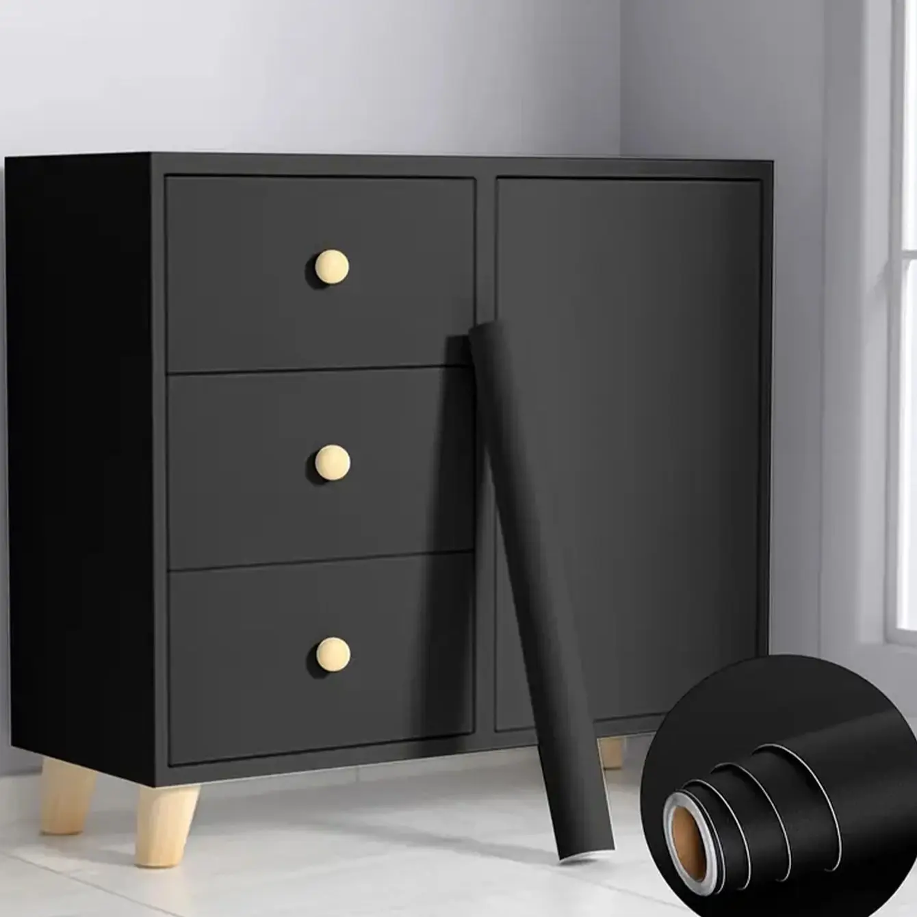 

Утолщенная самоклеящаяся виниловая пленка шириной 55 см, водонепроницаемая кухонная пленка для шкафов, столов, стен, обновление своими руками