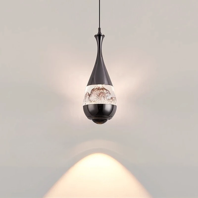 Waterdrop Shaped Acrylic Pendant Light, Simple and Modern Adjustable Lighting Fixtures for Bedrooms Living Rooms Study Rooms