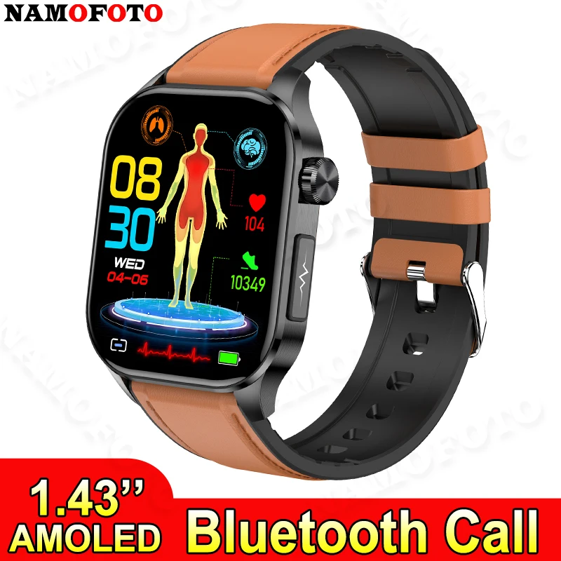 

Смарт-часы для мужчин и женщин, спортивные и фитнеса, 2,04 дюйма, AMOLED-часы, ЭКГ, PPG, температура BT, напоминание о вызове, умные часы, калькулятор, обратный отсчет