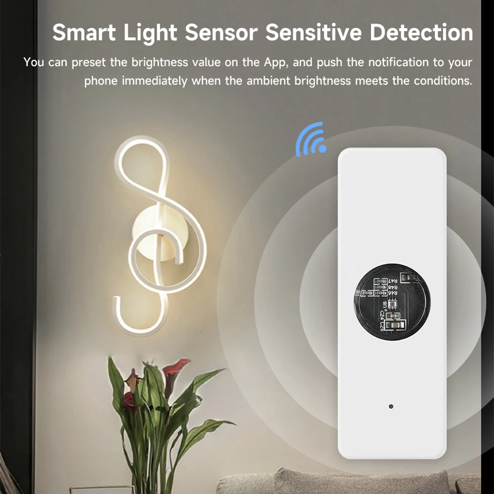 Tuya Wifi Smart Lighting Sensor Luminance Sensor Beam Sensor Smart Home Automation App Control Tuya Light Illumination Detector