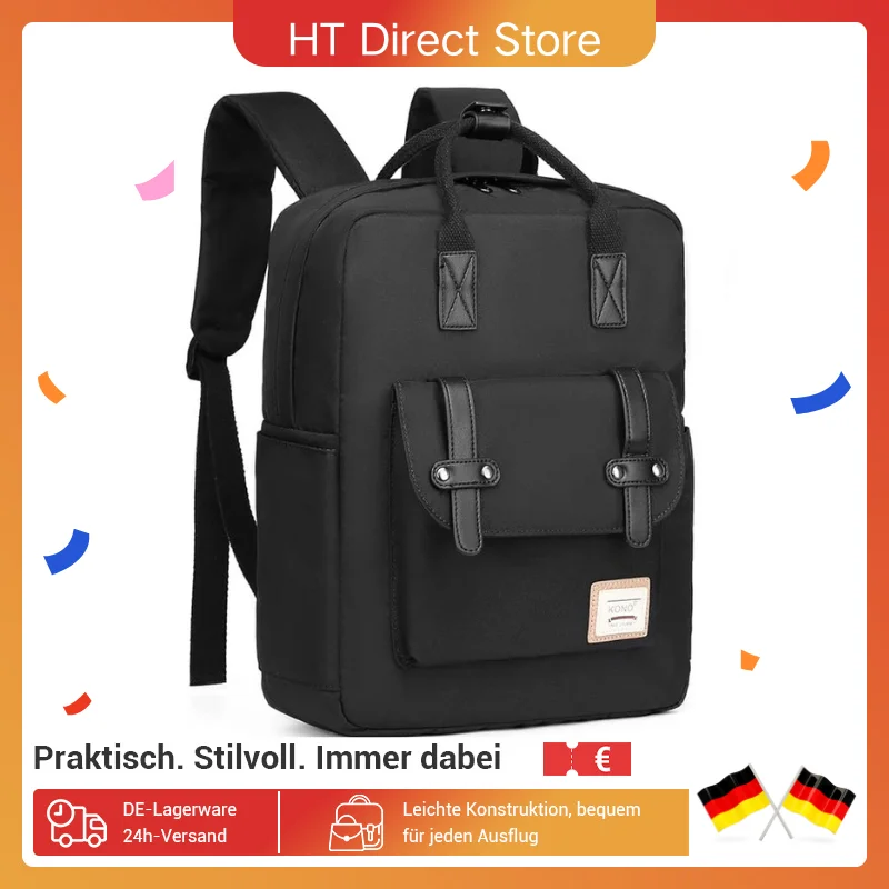 KONO Unisex Schulrucksack College Rucksack Leichte Schultasche Tagesrucksack für Männer Frauen Jungen Mädchen, passt 13" Laptop