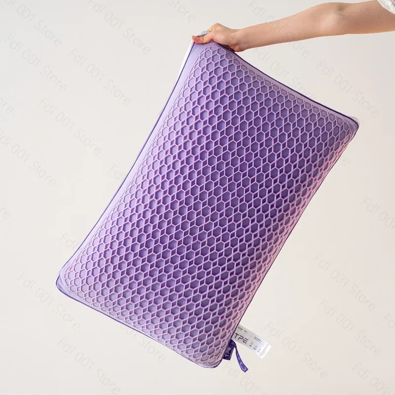 Honeycomb Pectin TPE Pillow Pillow Core Purple Breathable Technology Cloth To Help Sleep Household Feather Silk Pillow