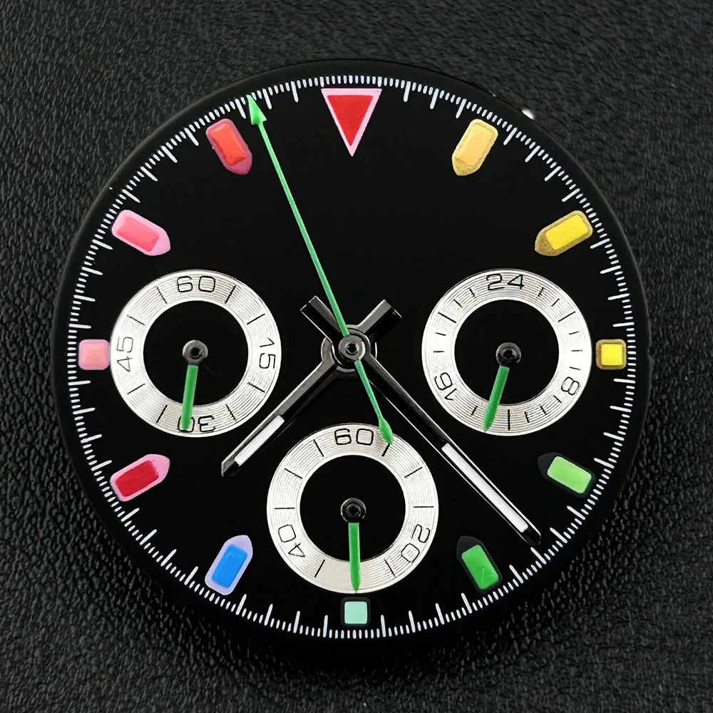 

Мужской циферблат VK63, 29 мм, индивидуальный логотип, циферблат с пандой, зеленый светящийся циферблат, подходит для аксессуаров для часов с кварцевым механизмом VK63