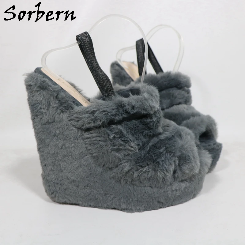 Sorbern Comfortable Wedge High Heel Women Slingback Open Toe Platform Summer Shoes Slides Custom Color Size 33-48 view 4