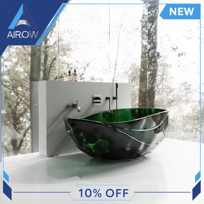 for Luxury Clear Resin Stone Freestanding Bathtub Transparent Solid Surface Free Standing Bath Tubs for Hotel Bathroom Decor