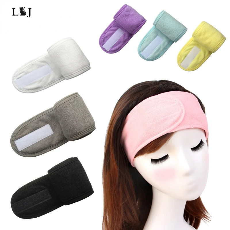 

1PC Women Adjustable Hairband Makeup Toweling Hair Wrap Head Band Stretch Salon SPA Facial Headband Hair Accessories Shower Cap