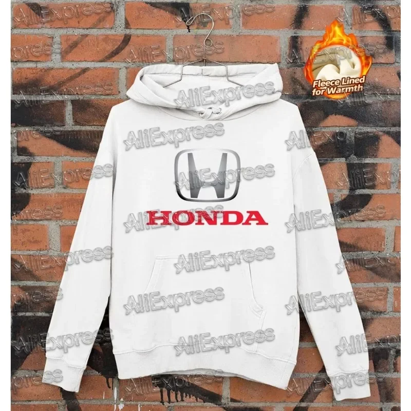 

Honda Men's Spring Autumn Hoodie 100% Cotton Velvet Sweater Motorcycle Racing Auto Style Casual Sportswear Moto Graphic Wear
