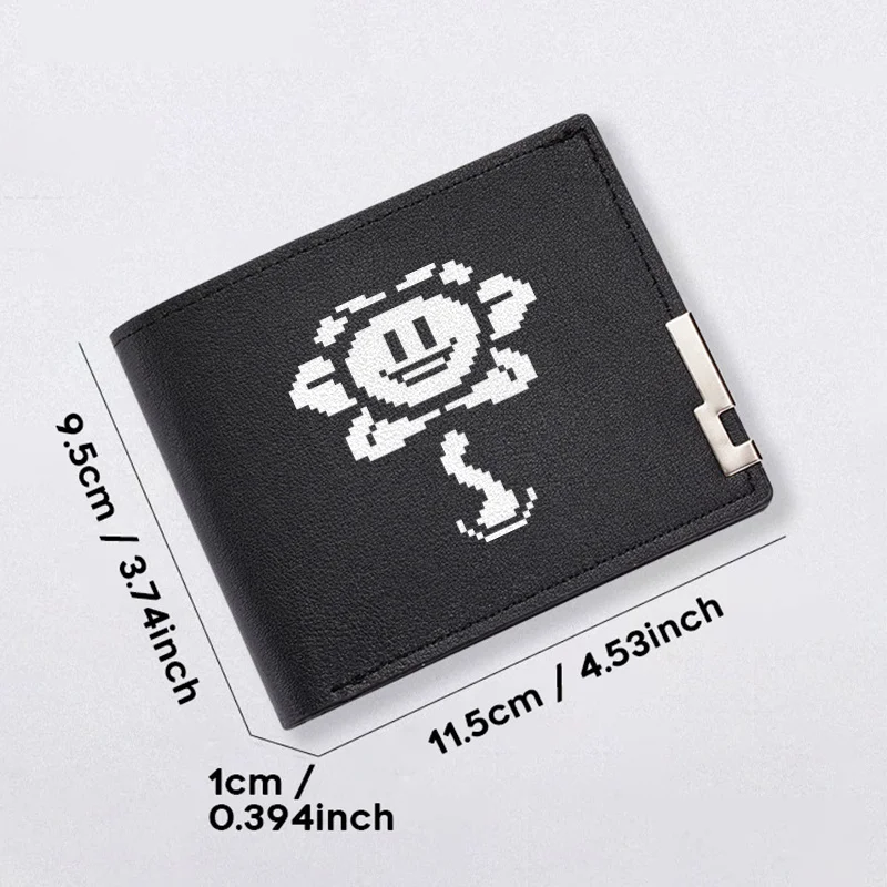 Portfel męski ze skóry PU z wzorem pikselowych kwiatów, minimalistyczny styl biznesowy, lekki, wytrzymały, do codziennego użytku, modny dodatek.