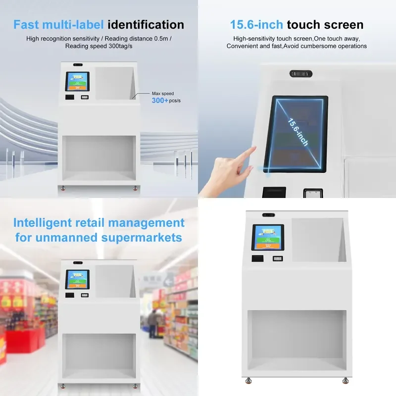 for CHAFON CF-CR03 RS232 USB RJ45 Metal Self Service Printing Kiosk with Face Recognition QR Code Scanning for Clothing