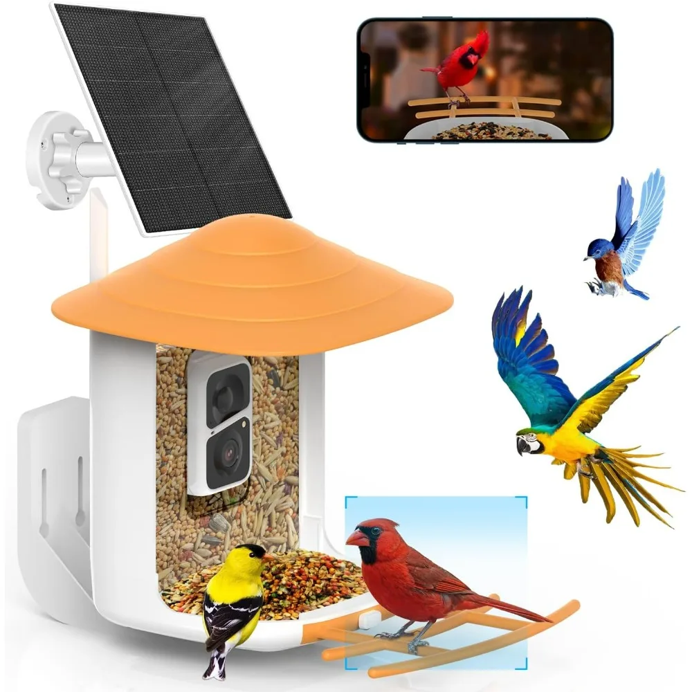 

Bird Feeder with Camera Wireless Outdoor,Smart Feeder Camera with AI Identify Bird Species,Backyard Bird Watching Gift