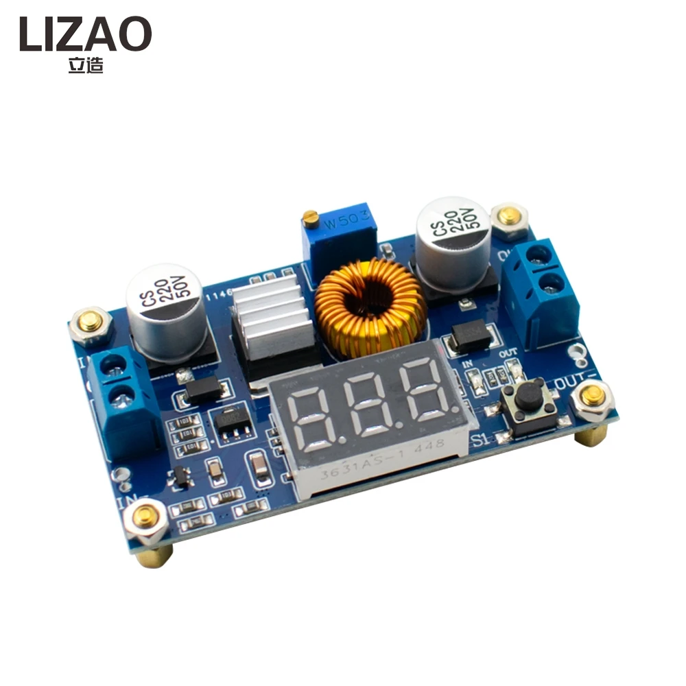 XL4015 5A DC-DC Adjustable Step Down Power Supply Module 75W 4-38V Input 1.25-36V Output Digital Voltmeter Display