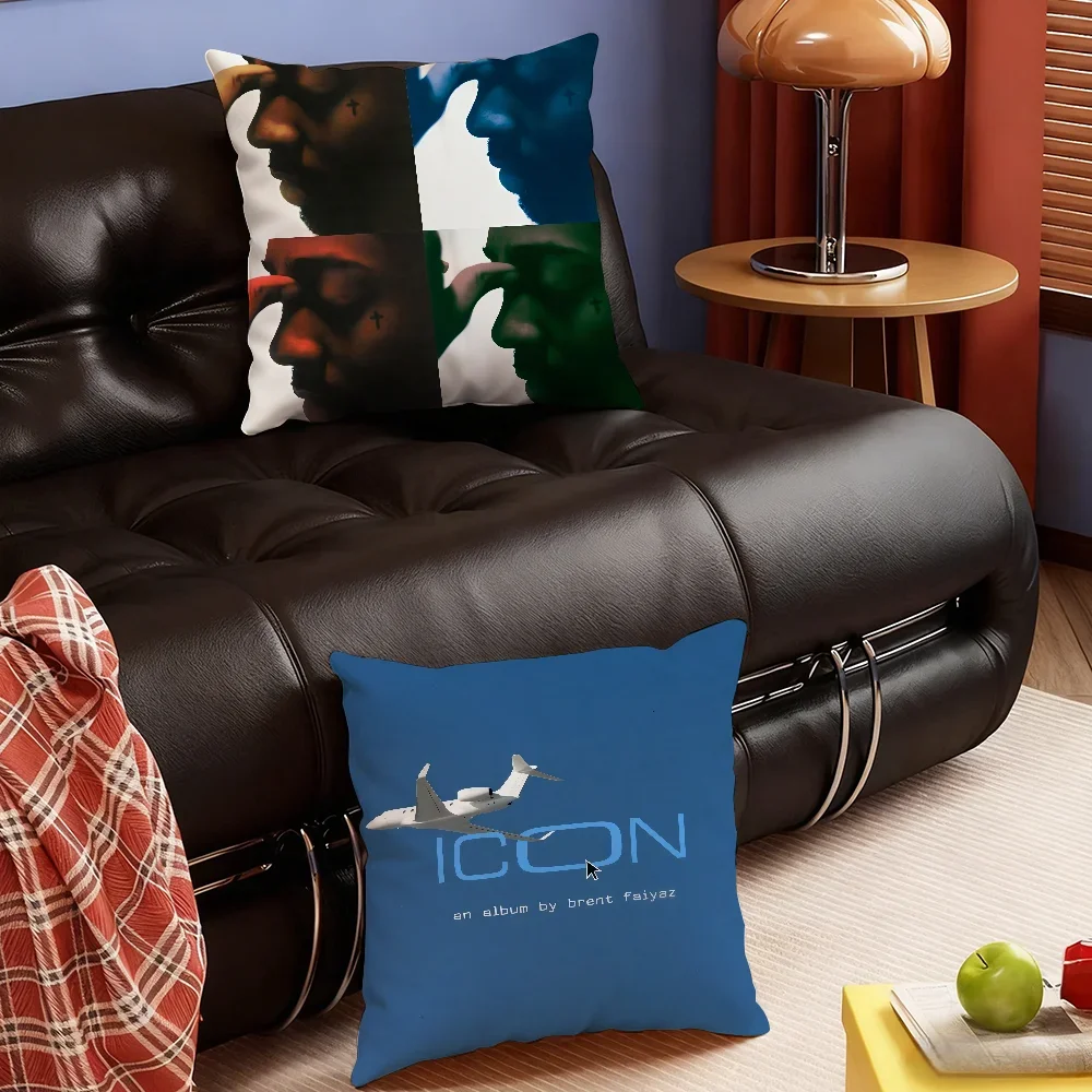 Singer B-Brent F-Faiyaz-S Icon cushion cover Soft Smooth Pillow Case Hidden Zipper Washable Decorative Couch Office Gift