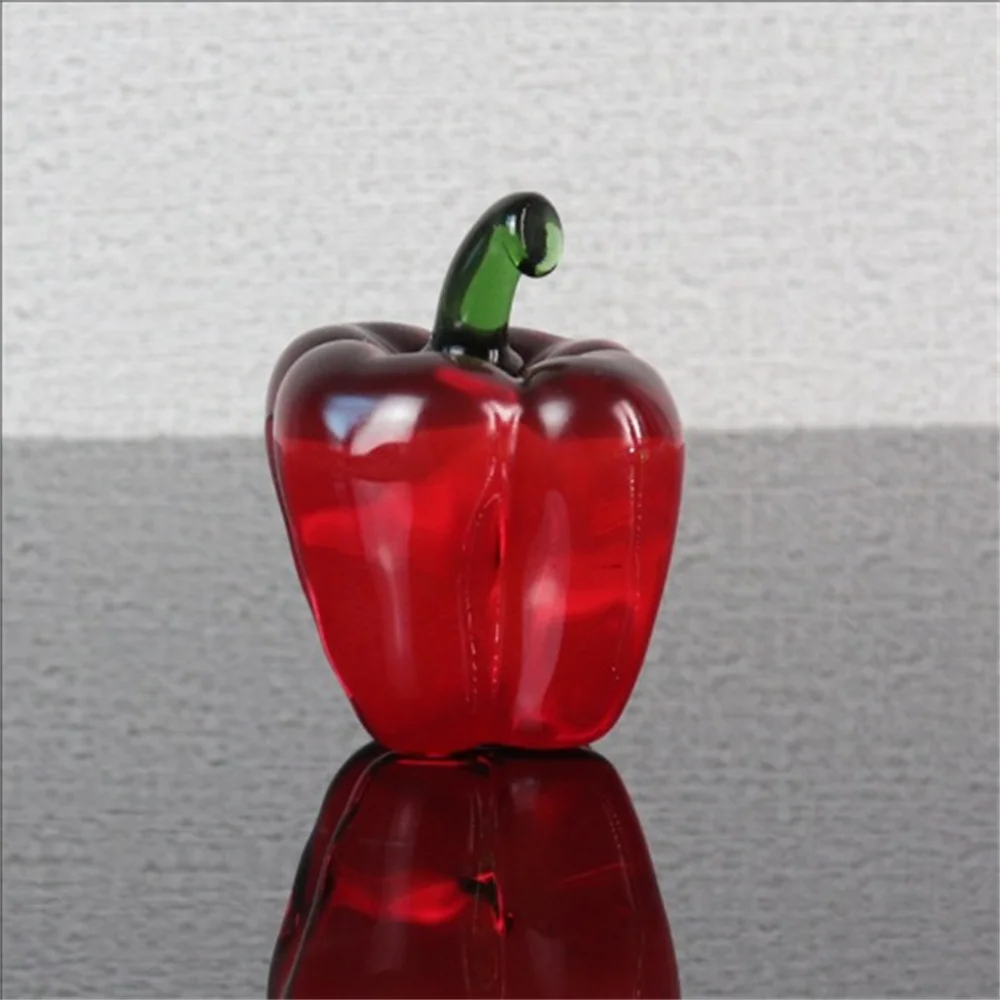 Crystal handicrafts ornaments, chili peppers, green peppers, vegetable decorations, small statues, desktop ornaments