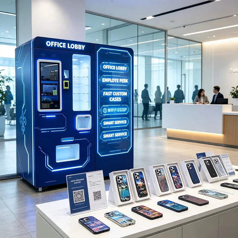 Heavy Duty Phone Case Kiosk Custom Printing Booth Automatic Machine for Airport Lounge
