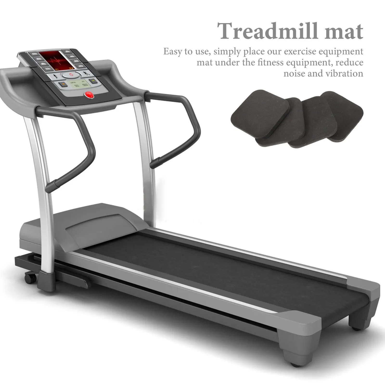 

4pcs Treadmill For Carpet Rubber Floor Exercise Gym Equipment Mat Under Treadmill Mat Floor Padding Workout Mats Mats