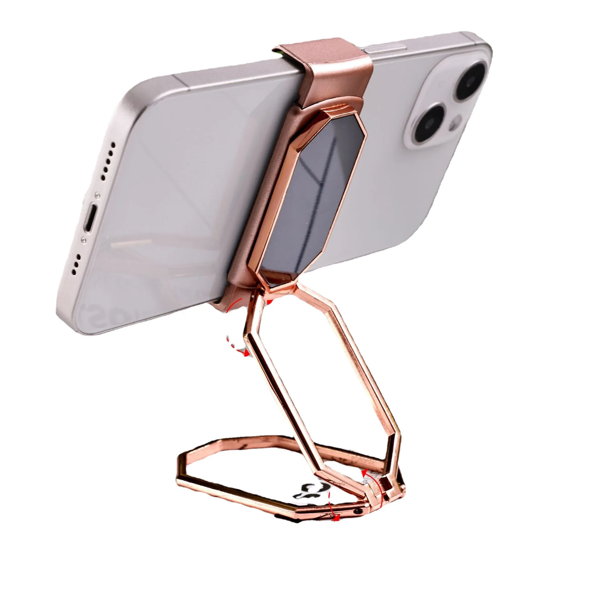 

360 Rotation Rhombus Mobile Phone Foldable Stand Back Ultra Thin Phone Ring Holder Portable Multi Angle Desk Metal Bracket