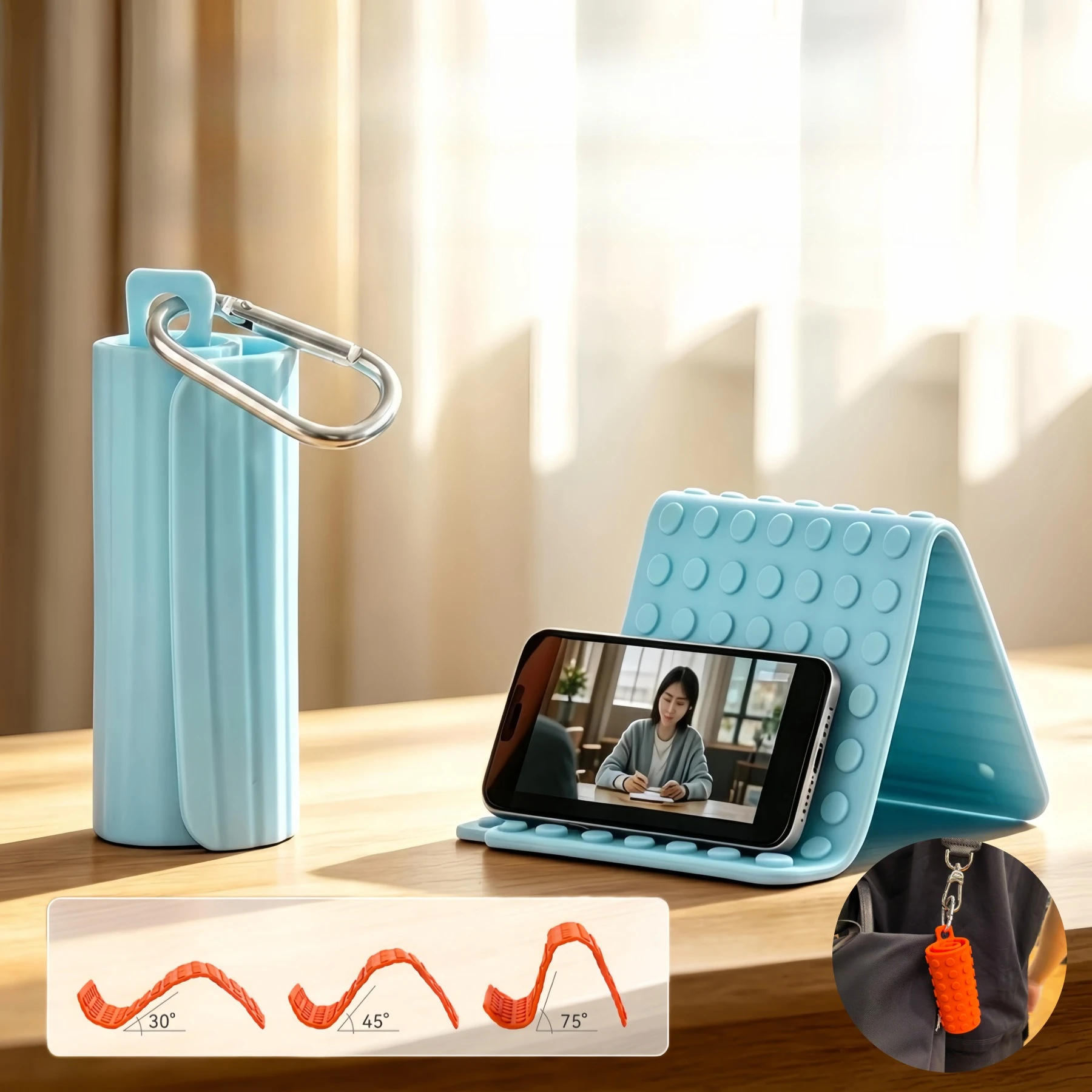 Folding mobile phone supports desktop, new variety of flexible deformation tablet supports multi-functional portable lazybracket