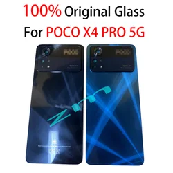 For Xiaomi Poco X4 Pro 5G Back Battery CoveGlass Panel Rear Housing Door Case Replace X4Pro2201116PG Battery cover