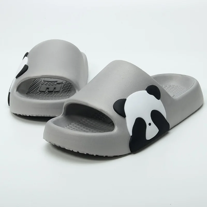 Platform Cute Panda print women's slippers Unique Creative non-slip bathroom slippers Popular design Casual Couple home slippers