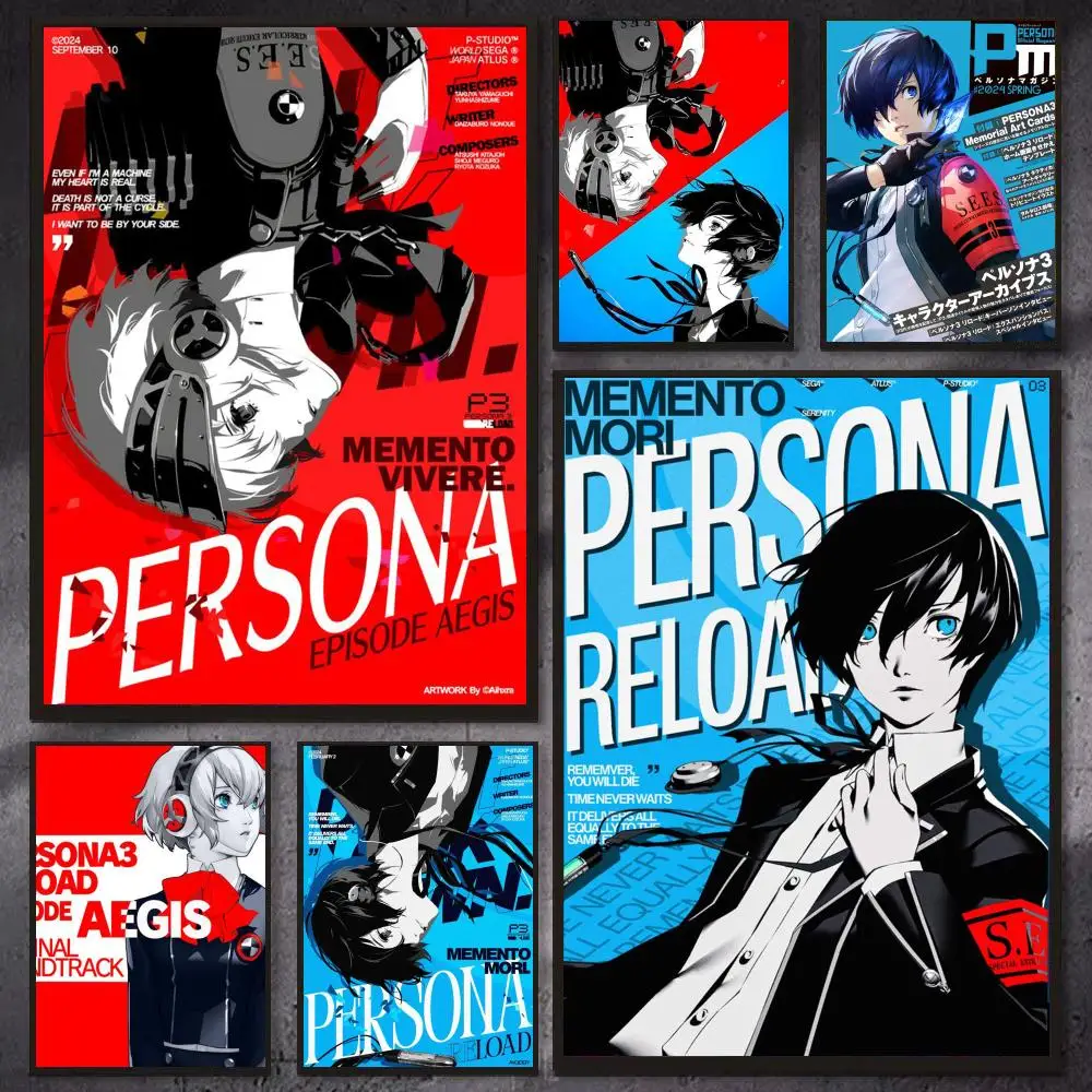 Game P-Persona 3 Reload Poster Modern Aesthetic Canvas Wall Art Poster Cool Room Stuff Bedroom Decor