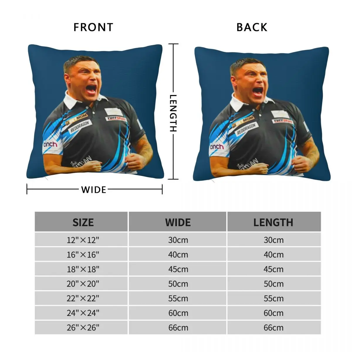 Gerwyn Price Darts Pillowcase Polyester Linen Velvet Printed Zip Decor Throw Pillow Case Car Cushion Cover