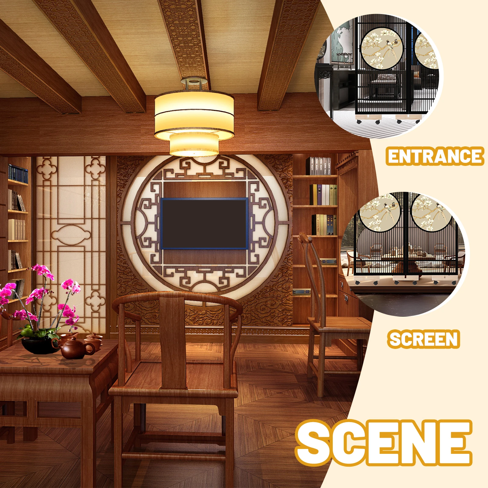 

2Pcs Divider Stand Wooden Screen Feet Smooth Polished Surface Suitable for Home Accessories Screen Divider Base