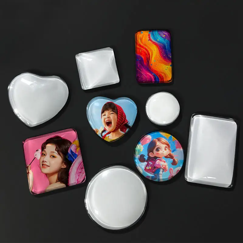 30sets Sublimation Glass Fridge Magnet Blanks Personalized Refrigerator for Office Kitchen Microwave Car Festival DIY Decor