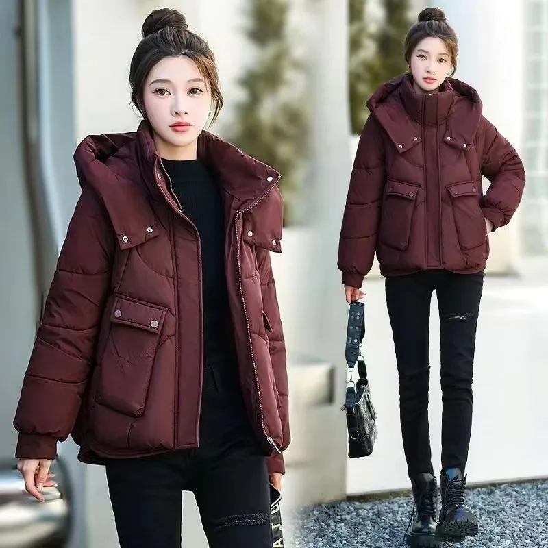 

2024 New Short Winter Jacket Parkas Women Down Cotton Jacket Loose Female Parka Thick Warm Casual Outwear Ladies Overcoat