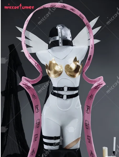 Miccostumes Angel Cosplay-Kostüm für Damen, verbesserter Body mit Helm und Damen, Pibo-Halloween-Cosplay-Kostüm