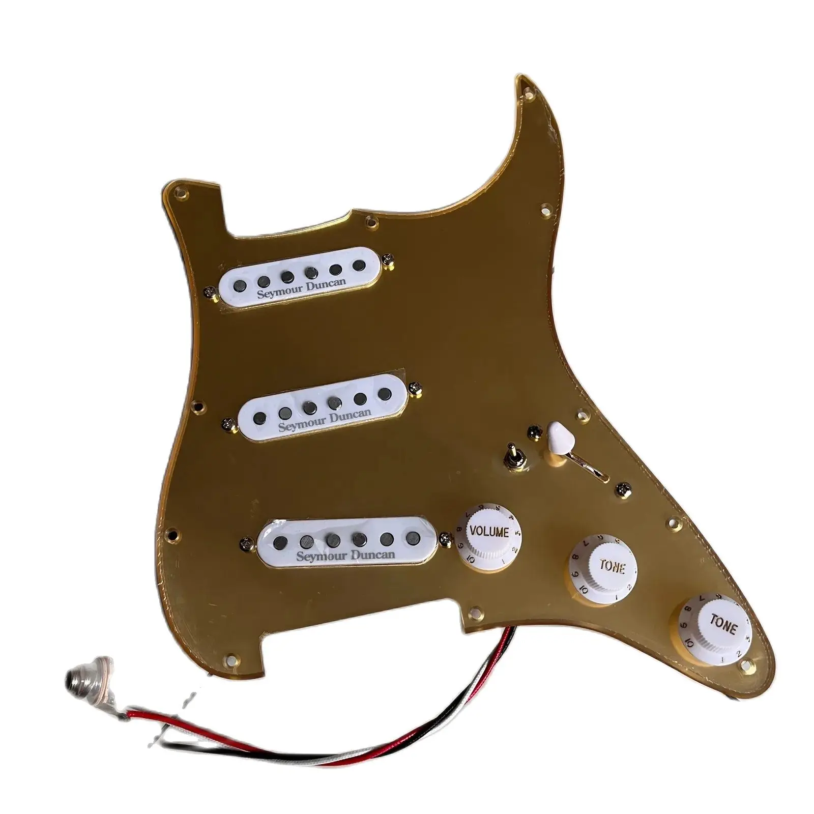 SSS prewired embellished mirro zlato kytara pickguard sada bílá pickups multifunkce spínač kytara součástky