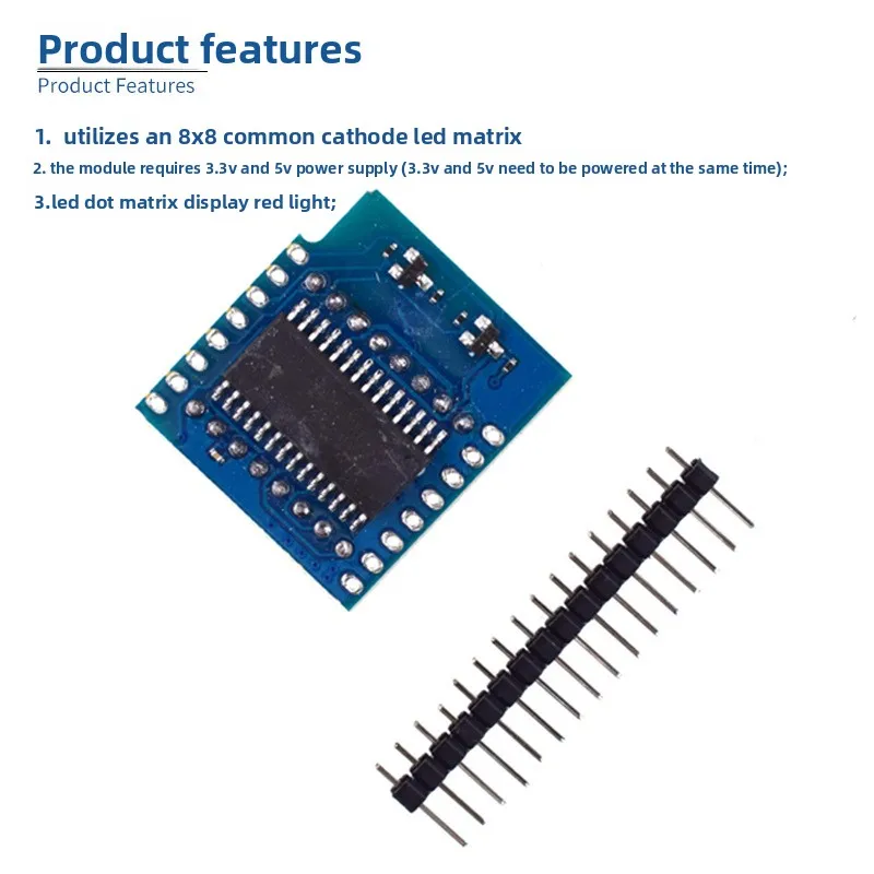 Matrix LED Shield V1.0.0 for WEMOS D1mini 8x8 Matrix
