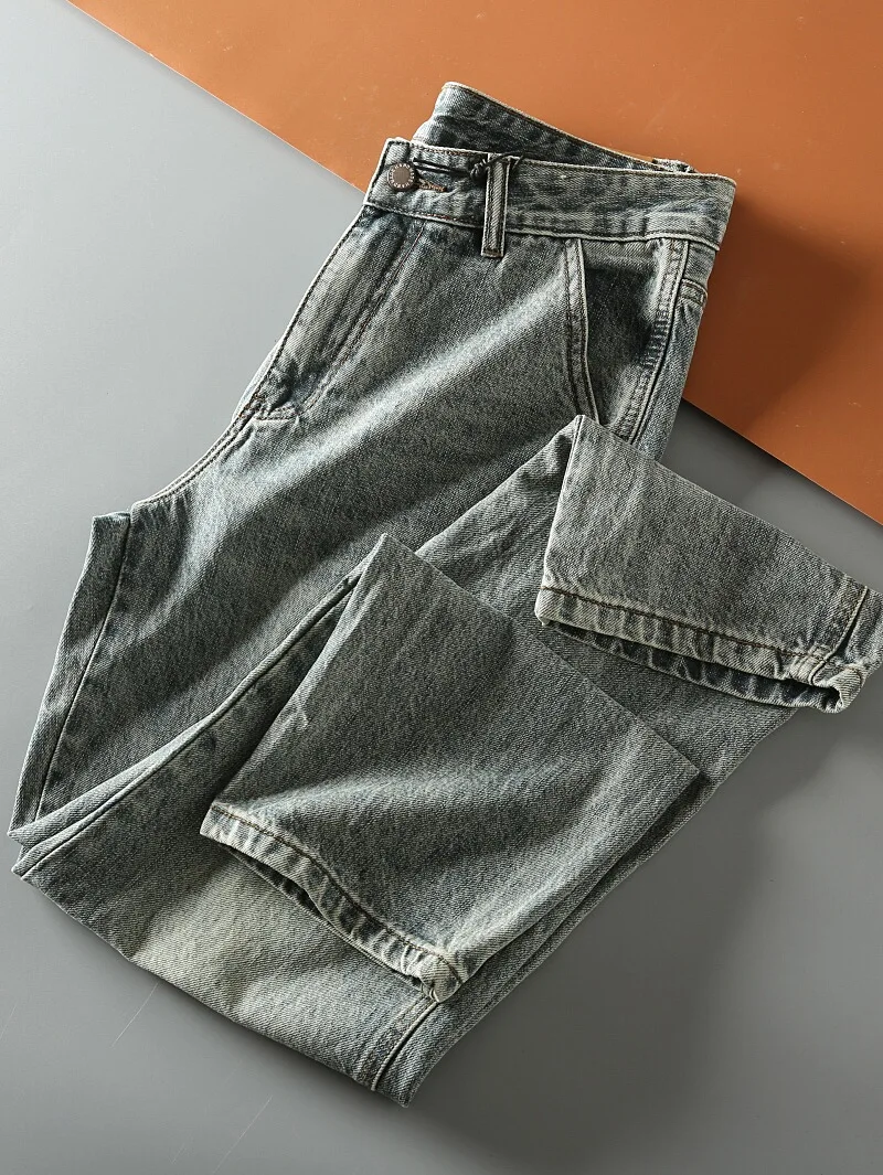 

Spring New Faion Waed Vintage Street Sle Men's Straight Leg Casual Jeans Long Trousers Trendy Straight Cut Classic