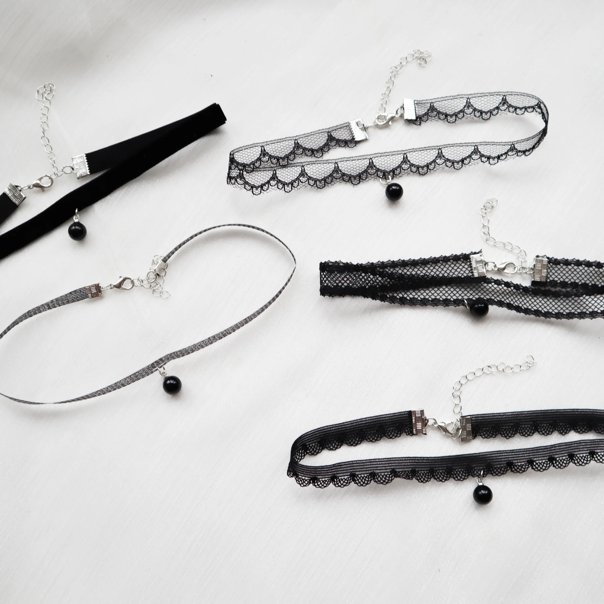 チョーカー ブラックレース ブラックパール ドロップペンダン - Pearl Choker Necklace Vintage のレビューと価格